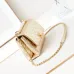 5Chanel Mini Pearl Top Handle Flap Bag Metallic Gold Lambskin Brushed Gold Hardware #A49223