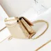 6Chanel Mini Pearl Top Handle Flap Bag Metallic Gold Lambskin Brushed Gold Hardware #A49223