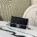 13Chanel Mini flap bag, Lambskin &amp; gold-tone metal, white &amp; black  #A49398