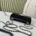 16Chanel Mini flap bag, Lambskin &amp; gold-tone metal, white &amp; black  #A49398
