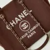 9Chanel Shopping bag, Canvas &amp; gold-tone metal Brown #A49187