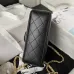 5Lambskin Quilted Flap Phone Holder With Chain Black #A49202