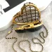 9NIB 23S Chanel Caged Heart Minaudière Evening Clutch Bag Gold Black #A49201