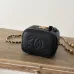 3Small vanity with chain - Shiny calfskin &amp; gold-tone metal , black #A49185
