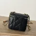 4Small vanity with chain - Shiny calfskin &amp; gold-tone metal , black #A49185