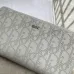 6Dior Wallet Leather Gray Oblique Galaxy Long Zip Wallet #A50110