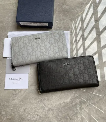 Dior Wallet Leather Gray Oblique Galaxy Long Zip Wallet #A50110