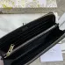 3Saddle Zipped Long Wallet Black Grained Calfskin #A50106