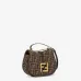 5Fendi Handbag C'mon Small Fabric Brown Size:21x6.5x20cm #A49099