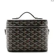 Goyard AAA+ Quality Goyardine Muse Vanity Case Black #A46672