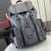 5GG jumbo large backpack in grey and black GG leather #A50427