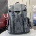 1GG jumbo large backpack in grey and black GG leather #A50427