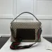 4GG canvas large crossbody bag in beige and dark brown canva #A49791