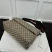 6GG canvas large crossbody bag in beige and dark brown canva #A49791
