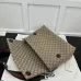 8GG canvas large crossbody bag in beige and dark brown canva #A49791