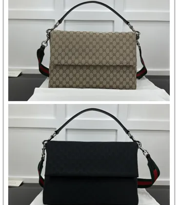 GG canvas large crossbody bag in beige and dark brown canva #A49791