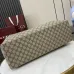 4Gucci GG Emblem maxi tote bag in beige and dark brown fabric #A51000
