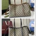 13Gucci GG Emblem medium tote bag in beige and dark brown fabric  #A51001