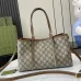 3Gucci GG Emblem medium tote bag in beige and dark brown fabric  #A51001
