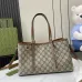 1Gucci GG Emblem medium tote bag in beige and dark brown fabric  #A51001