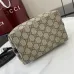 10Gucci GG Emblem small bucket bag in beige and dark brown fabric #A50999
