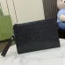 6Rubber-effect small pouch in black leather #A50428