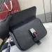 5Small crossbody bag with Web in black leather #A50281