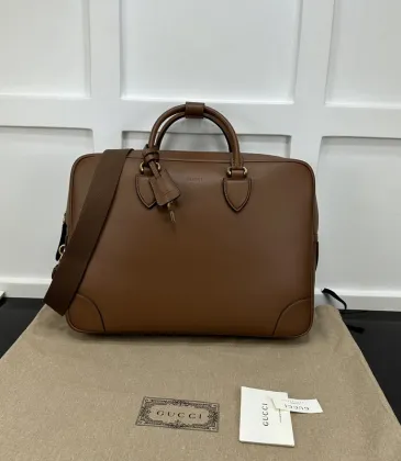 GG Emblem briefcase in brown leather #A49687
