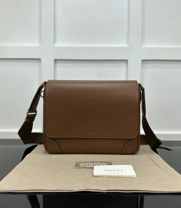 GG Emblem medium crossbody bag in brown leather #A49688
