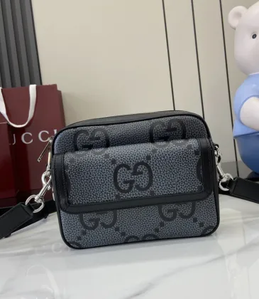 Small jumbo GG crossbody bag in grey and black GG leather #A50421