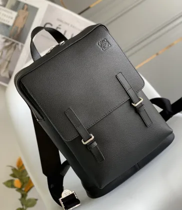 LOEWE Military backpack in soft grained calfskin Anthracite Size:39*28.5*11cm #A49107