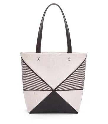 Loewe bag XXL Puzzle Fold tote in canvas jacquard and calfskin Size:25.5*14.5*31.5cm #A49121