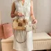 15Tan/caramel Woven Fabric Handbag With Leather Trim #A50907