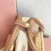 7Tan/caramel Woven Fabric Handbag With Leather Trim #A50907