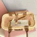 9Tan/caramel Woven Fabric Handbag With Leather Trim #A50907