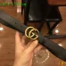 5Leather Men's Gucci AAA+ black Belts double G buckle 3.8cm #9111462