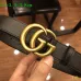 1Leather Men's Gucci AAA+ black Belts double G buckle 3.8cm #9111462