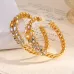 4Dior CD Montaigne Crystal-Accented Hoop Earrings #A50092