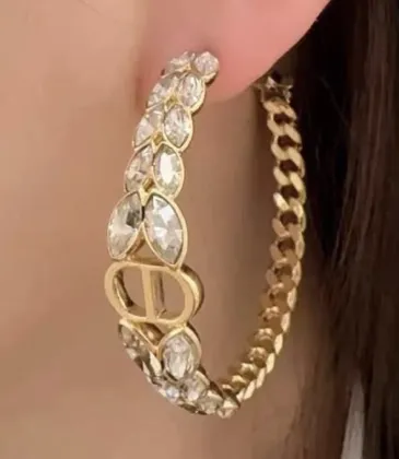 Dior CD Montaigne Crystal-Accented Hoop Earrings #A50092