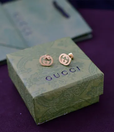 Gucci Heritage Gold Studs Classic Interlocking G Design earring #A52291