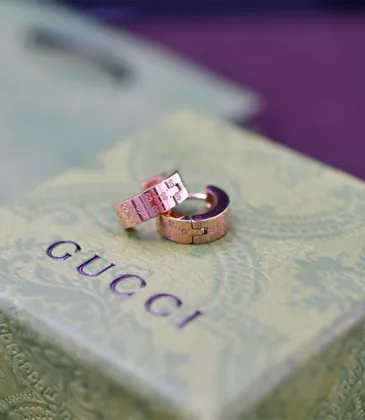 Gucci Heritage Gold Studs Classic Interlocking G Design earring #A52292