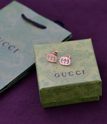 Gucci Heritage Gold Studs Classic Interlocking G Design earring #A52295