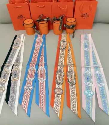 HERMES Scarf Small scarf decorate the bag scarf strap #A48565
