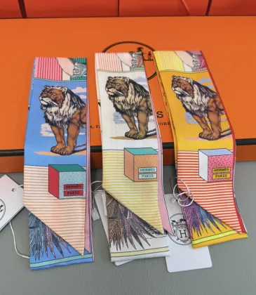 HERMES Scarf Small scarf decorate the bag scarf strap #A48568