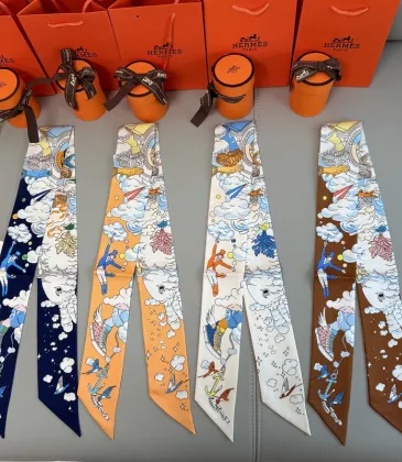 HERMES Scarf Small scarf decorate the bag scarf strap #A48570