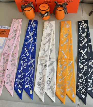 HERMES Scarf Small scarf decorate the bag scarf strap #A48571
