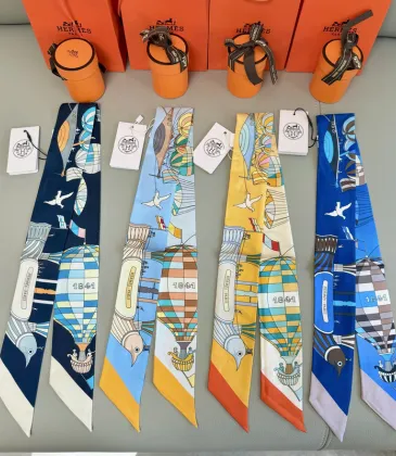 HERMES Scarf Small scarf decorate the bag scarf strap #A48572
