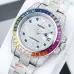 8Rolex Stainless Steel Watch with Full Diamond Pave and Colored Sapphires 41mm #A46397
