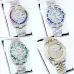 1Rolex Stainless Steel Watch with Full Diamond Pave and Colored Sapphires 41mm #A46397
