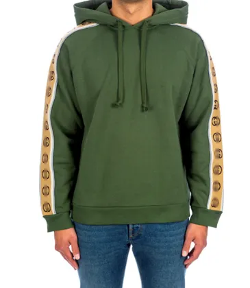 Gucci mens green side-sleeve GG logo hoodie #A33634
